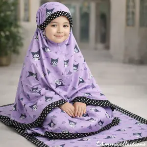 Set Mukena Tas Sajadah Anak Karakter Kuromi Ungu Katun Murah Mukenah Perangkat Sholat