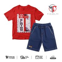 Gambar MAXIMO.CO Setelan Anak Laki Laki Mobil Van Merah & Celana JEans Pendek Usia 3-12 Tahun Fashion Anak - Red Kombi Car + Denim Pendek, Set M (3-4 Tahun) BB (10-15kg) dari Maximo Clothing Store Kab. Bandung 5 Tokopedia
