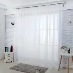 Gorden Vitrase Putih Polos Model Kaitan Kawat S Plisket Bahan Voil Hordeng Jendela Tirai Pintu Minimalis Curtain