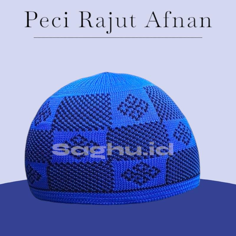 Peci Rajut Motif Afnan Kopiah haji songkok dewasa saghu.id Muslim Nyaman 6