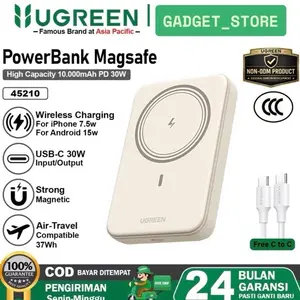 UGREEN PowerBank Magsafe CCC Certified PD Type C 20W 30W Fast Charging 10.000mAh For iPhone Samsung Android