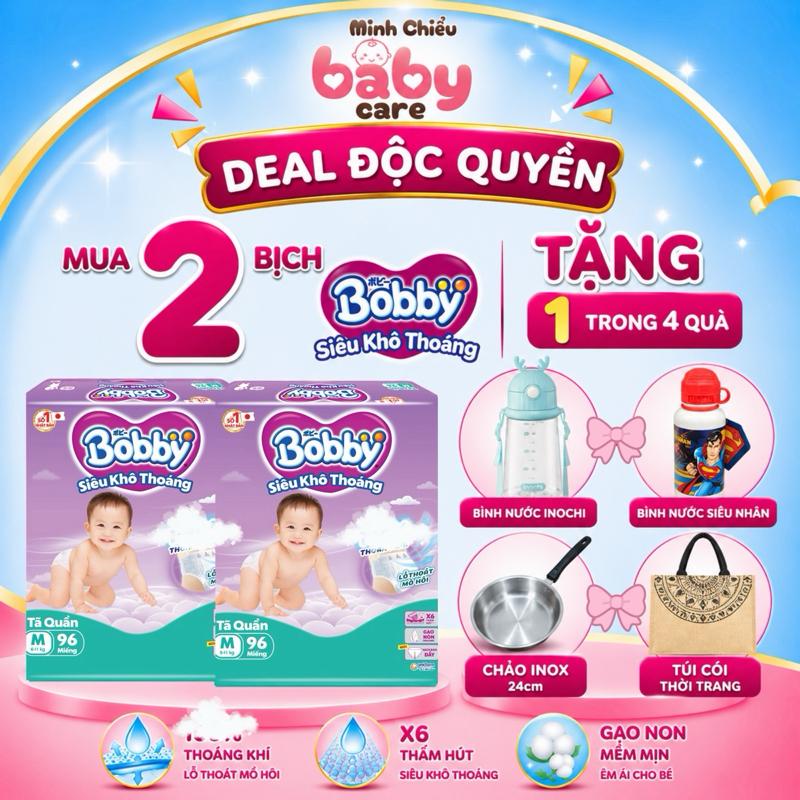 Tã quần Bobby Ultra Siêu khô thoáng size M96/L88/XL74/XXL68