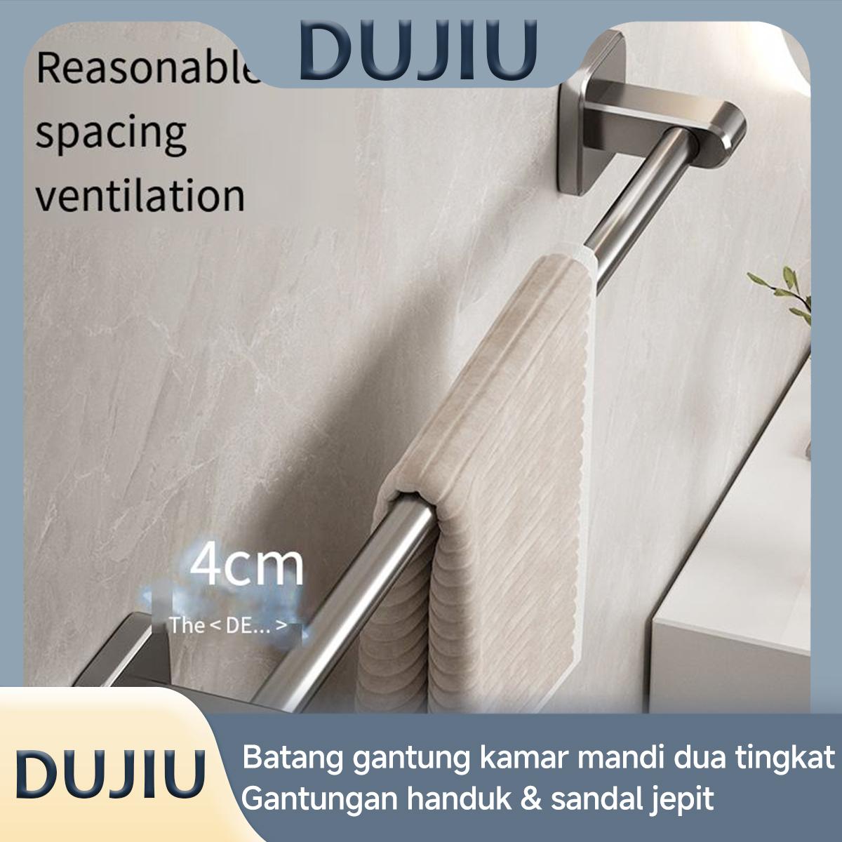 BOGAGROUP Rak Handuk Dinding Mewah Minimalis, Tanpa Bor Tanpa Paku Mudah Dipasang, Anti Karat Anti Lembab Kuat Awet Organizer Kamar Mandi Dapur Rumah Tangga