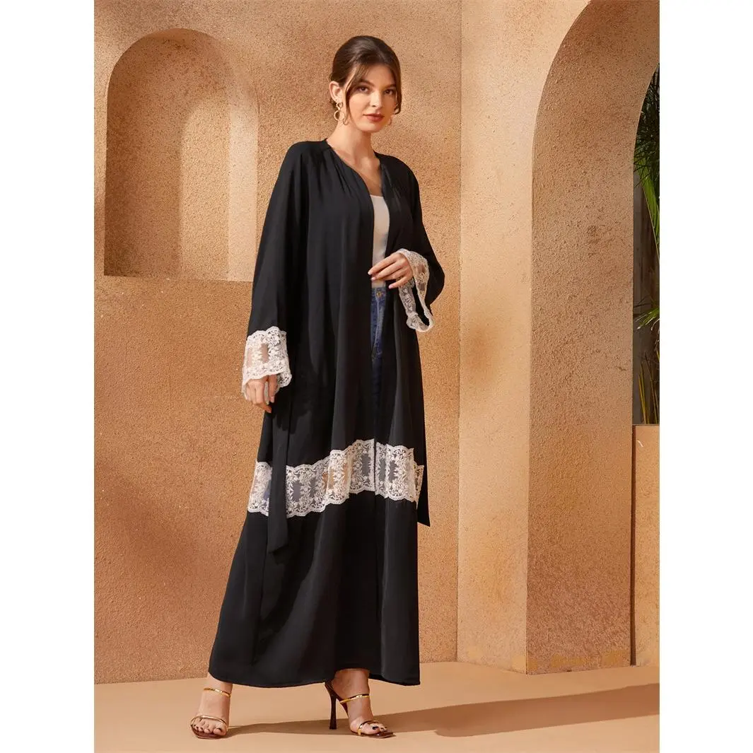 Áo Cardigan Ren Xuyên Biên Giới, Áo Dài Trung Đông, Áo Choàng Ả Rập, Ngoại Thương, Bán Chạy