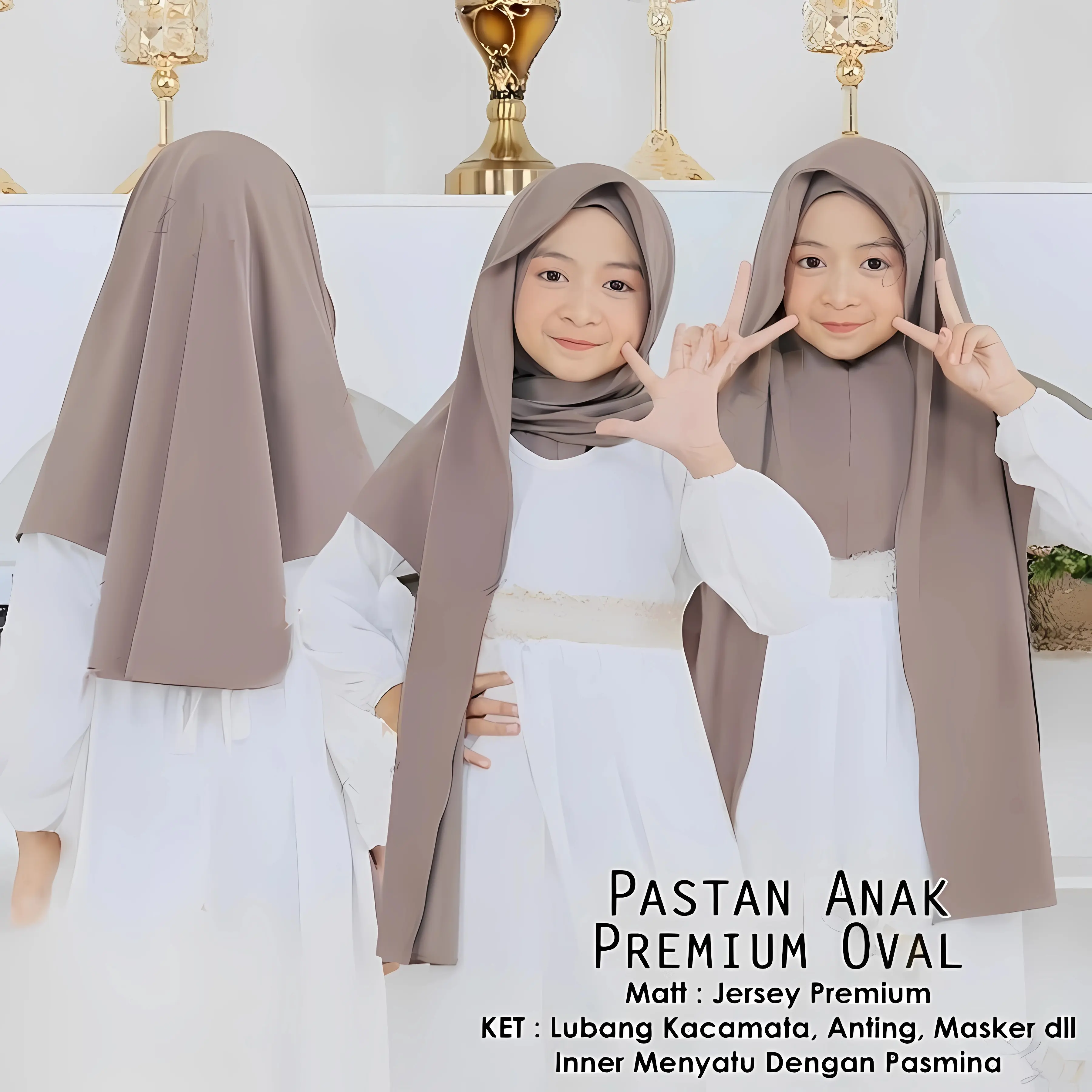 Pashmina Instan Anak 5-9 Thn Jersey | Pashmina Instan Oval Anak Cantik Jilbab