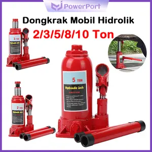 Powerport Dongkrak Botol Hidrolik 2/3/5/8/10 Ton Alat Perbaikan Mobil Multifungsi Cocok untuk Mekanik dan Pengguna Pribadi