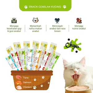 CHIYO Snack Kucing Premium / Pet Strip Snack Kucing Penggemuk/ Snack Makanan Kucing Basah/ Makanan Wet Cat Food Creamy Treats