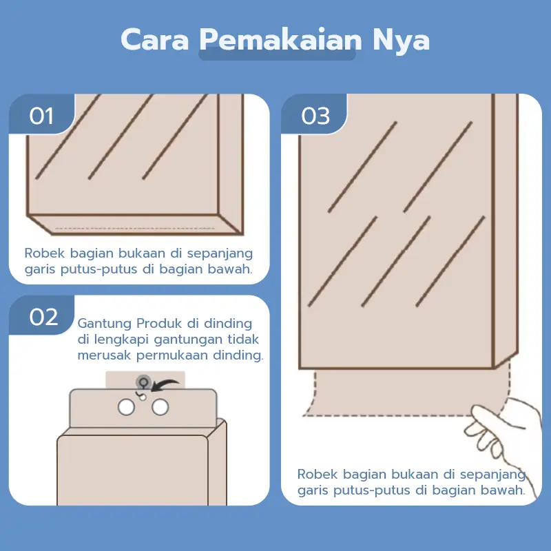 【Exclusive ompolos】GLISSE  Tisu Gantung  tebal 3 PLY  1260 Helai untuk pakai dirumah ekonomis Tisu makanan dengan kemasaan besar-Free Gantungan 2