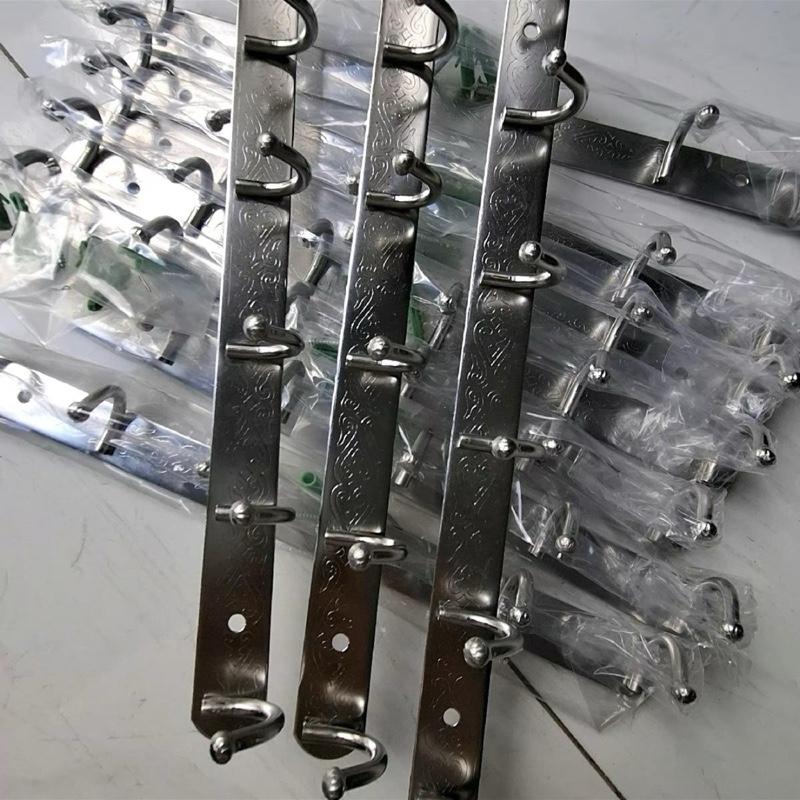 COMBO 3 cây móc bí 8móc treo đồ treo tường chất liệu inox 201 máng quần áo phòng tắm nhà bếp