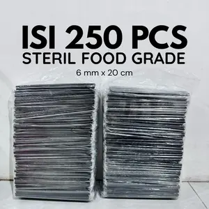 [SCS] PREMIUM SEDOTAN HITAM FOOD GRADE ISI 250 PCS STRAW BLACK SEDOTAN PLASTIK