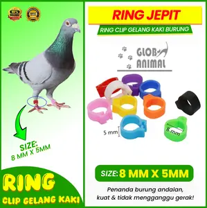 RING JEPIT 8MM ring clip gelang kaki burung merpati dara ikan