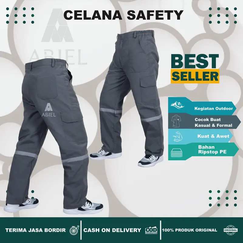 (DIKIRIM DARI BANDUNG) CELANA KERJA WEARPACK SAFETY / SETELAN PROYEK MODEL PDL / CELANA SETELAN KATELPAK Panjang Pria Navy Hitam 5