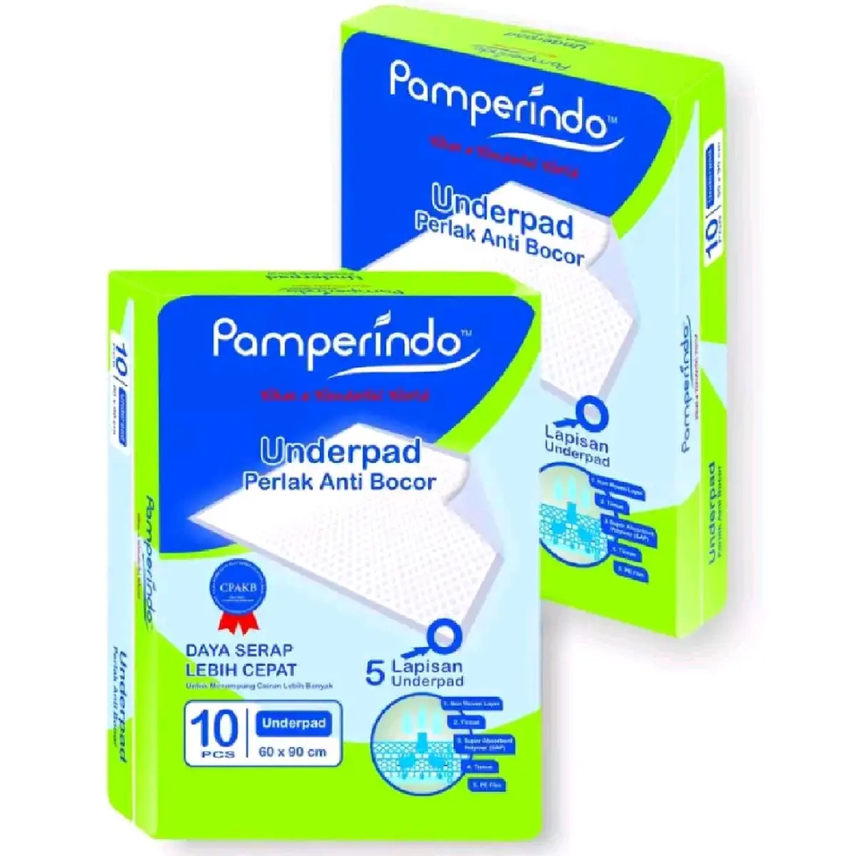 PAMPERINDO Underpad 60 cm x 90 cm Perlak / Daya Serap Tinggi / Anti Bocor