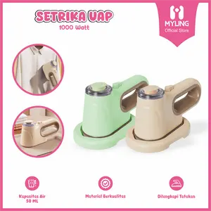 MYUNG Setrika Uap 2 in 1 Setrika Basah Setrika Kering Kapasitas Air 50 ML 1000 Watt Material Berkualitas Dilengkapi Tatakan
