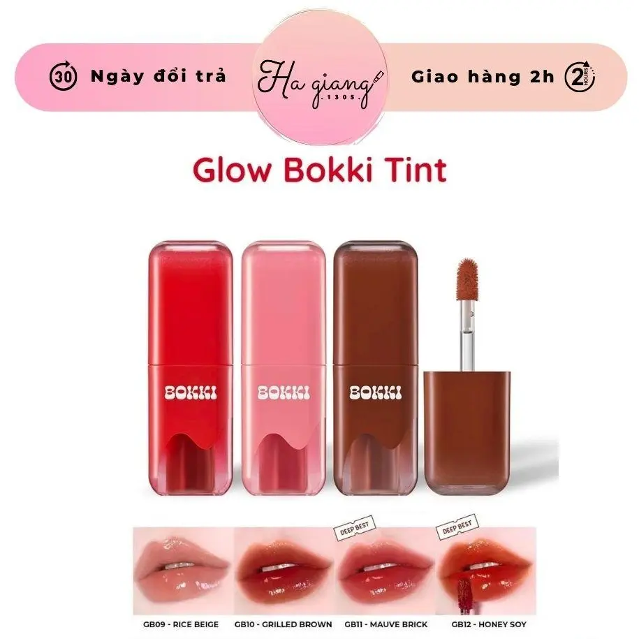[GB01->12] Son Tint Bóng BLR Glow Bokki Tint căng mọng, mềm môi HAGIANG1305