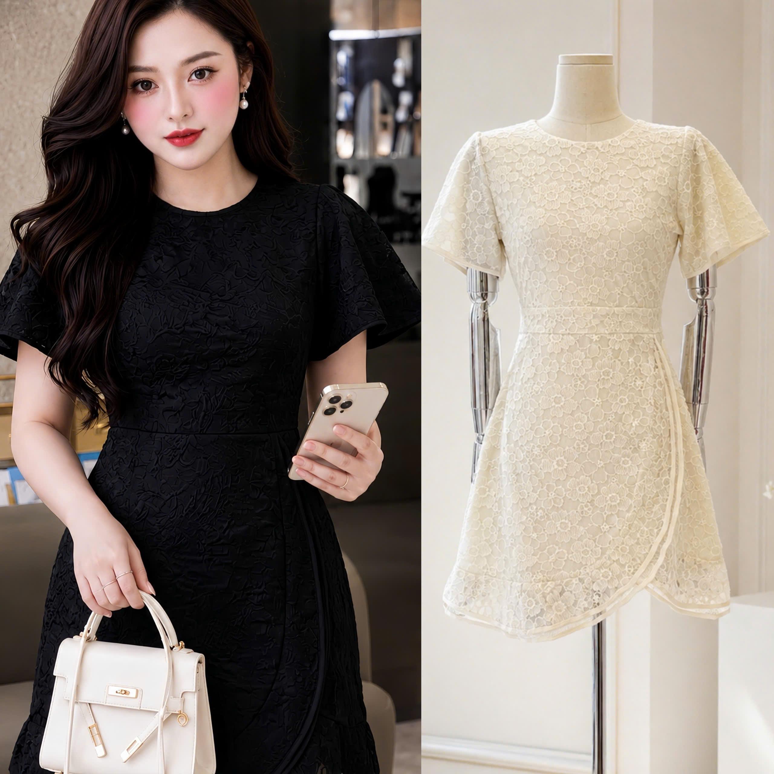 Váy Ren Thiết Kế Cao Cấp 2 Lớp Sang Trọng Che Dáng Có Bigsize Thời Trang Nữ Váy Thiết Kế Béo Xinh Shop - B.1867