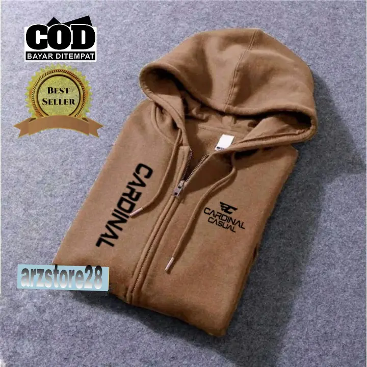 Terlaris !!! Free Jaket Resleting Text Hitam Cardinal Casual Kirka Sweater Distro Terbaru Hoodie Termurah Pria Wanita