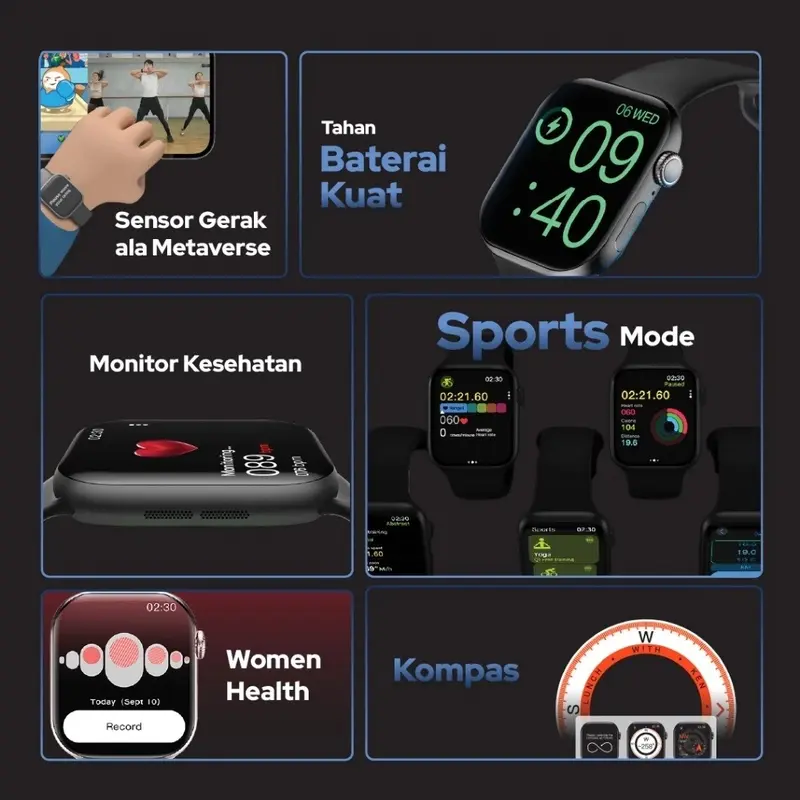 SmartWatch 10 Pro Mini 38mm Pria Wanita Jam AMOLED Pemantauan Detak Jantung Oksigen Darah Pelacak Kebugaran Panggilan Bluetooth Wallpaper Kustom Jam Tangan Pintar Anti Air untuk Pria Olahraga Kompatibel dengan Android & iOS 5