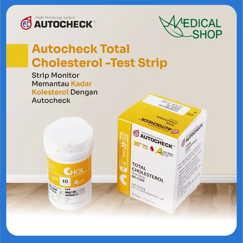 AUTOCHECK l Strip Kolesterol Isi 10 pcs l Refill Cholesterol Test Strip 0