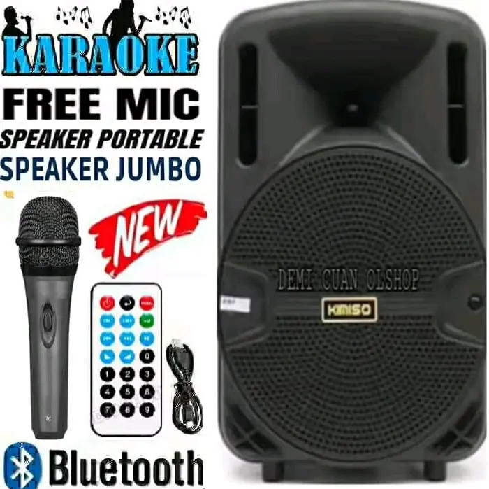 BISA BAYAR DITEMPAT SPEAKER BLUETOOTH KARAOKE FULL BASS UKURAN JUMBO GRATIS MIC SALON AKTIF BESAR