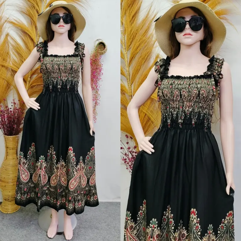 Long Dress Camila Rayon Adem Nyaman Smock Dress Bali