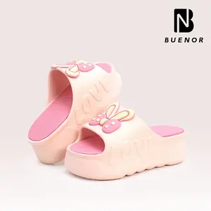 Sandal Santai Karet Selop Wedges Wanita Terbaru