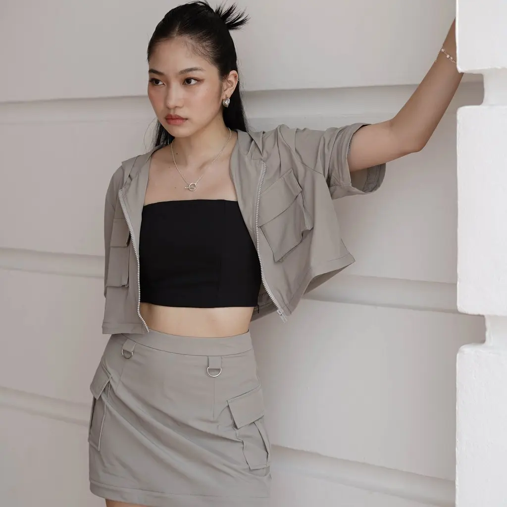 *TPZ* MODULAR CARGO CONVERTIBLE MAXI SKORTS IN DEEP TAUPE
