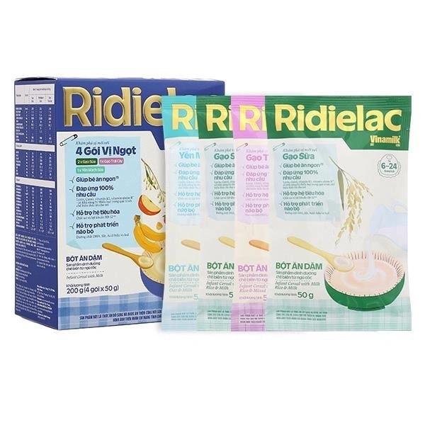 Bột Ăn Dặm Ridielac Gold 4 gói 3 vị ngọt, hộp 200g