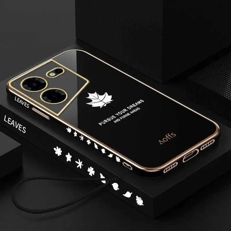 Softcase Tecno Pova 5 / 5 Pro Silikon Maple Plating Motif Daun