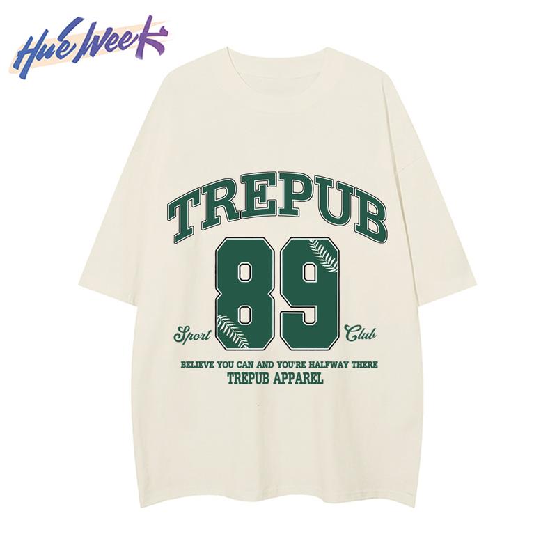 HUE WEEK. T-shirt Oversize American Retro High Street Style baju kaos 30s korea | Kaos baju Wanita pria/249 7