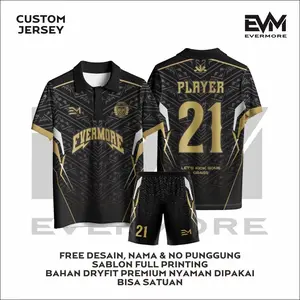 JERSEY EVM NOIR LUX Free Custom Full Printing  Mylano Dryfit EVERMORE SPORT