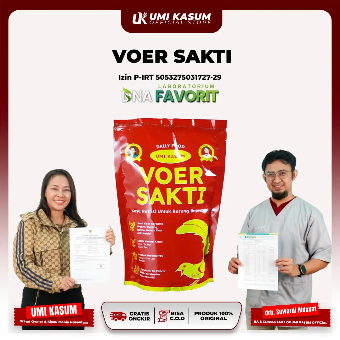 Kualitas Terjamin - Voer Sakti Coklat Original Formula by Umi Kasum Fur Pakan Burung Kicau Premium – Pur Nutrisi Lengkap Agar Burung Sehat & Aktif | AFF | VS