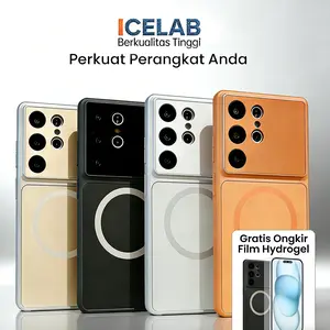 【COD】Casing HP Seri Armor Stylish untuk Samsung  S26 Plus/S26/S25/S24/S23 Ultra | Casing Kaca Original & Anti Gores Nanomagnetik | Kompatibel Wireless Charging | Gratis Tempered Glass Layar, Waktu Terbatas!!