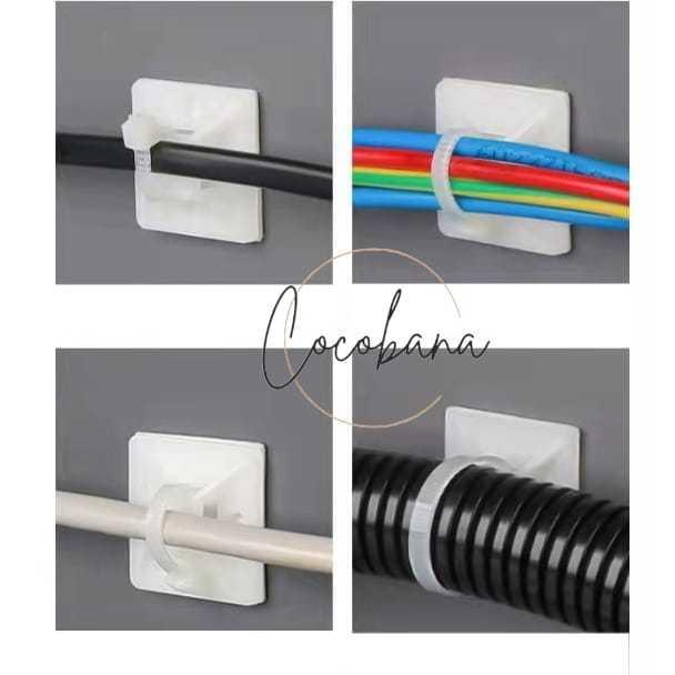 TIE MOUNT CABLE TIE MOUNTS PENGIKAT PENGAIT KABEL TIES UKURAN 20X20 ...