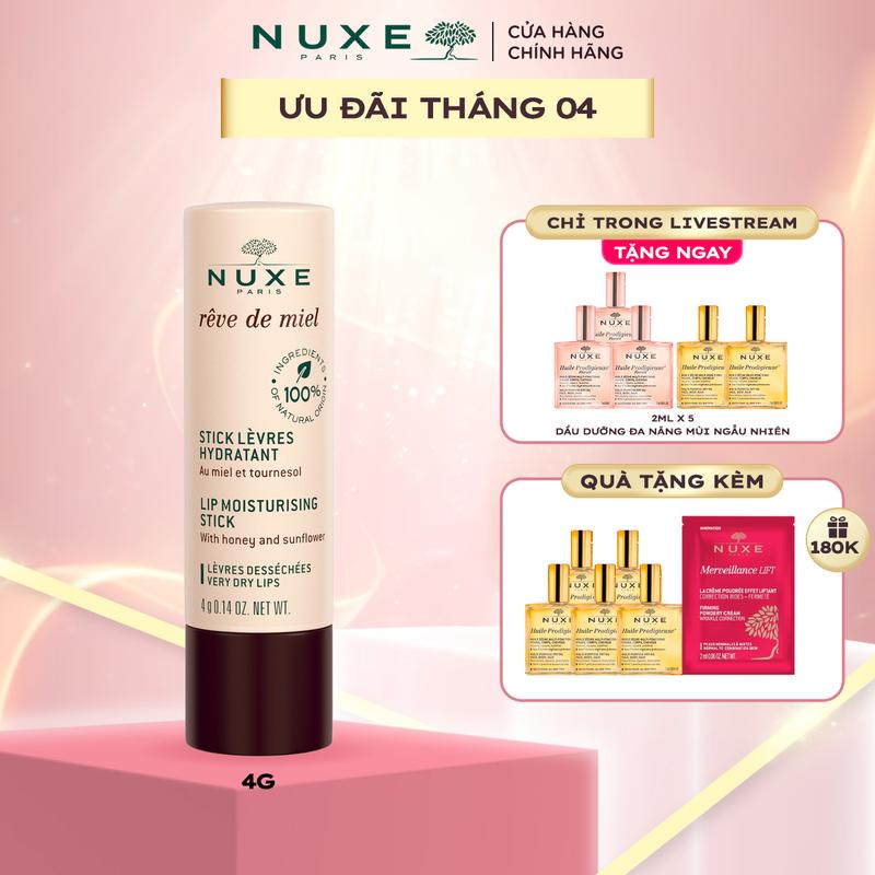 Son dưỡng môi mật ong dạng thỏi Nuxe Reve De Miel Lip Moisturing Stick 4g
