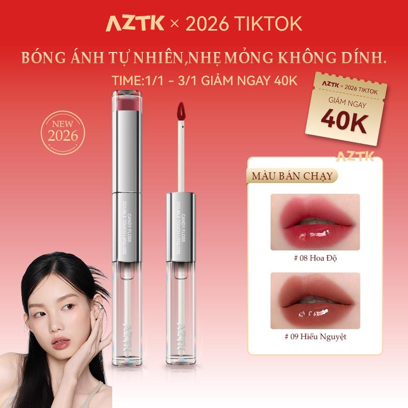  Son Bóng Trang Điểm AZTK Son Kem Hai Đầu Lớp Hoàn Thiện Lì Và Bóng Nước Màu Bóng Mọng Nước Lãng Mạn 1.7g Và 1.7ml Mỹ Phẩm Thích Hợp Cho Học Sinh Mùa Thu Và Mùa Đông Có Sẵn Trong Các Màu 1-10 