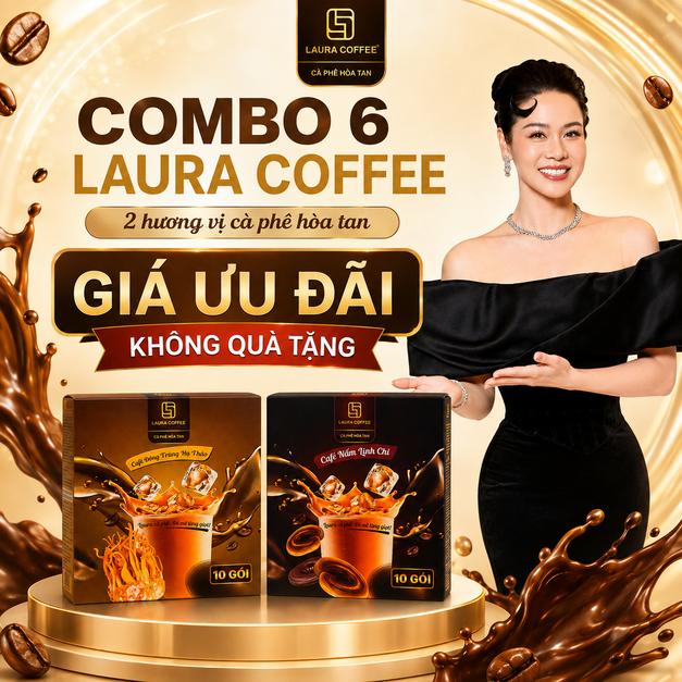 Combo 6 Hộp Cà Phê Hòa Tan 60 Gói - Giá Ưu Đãi Không Quà Tặng