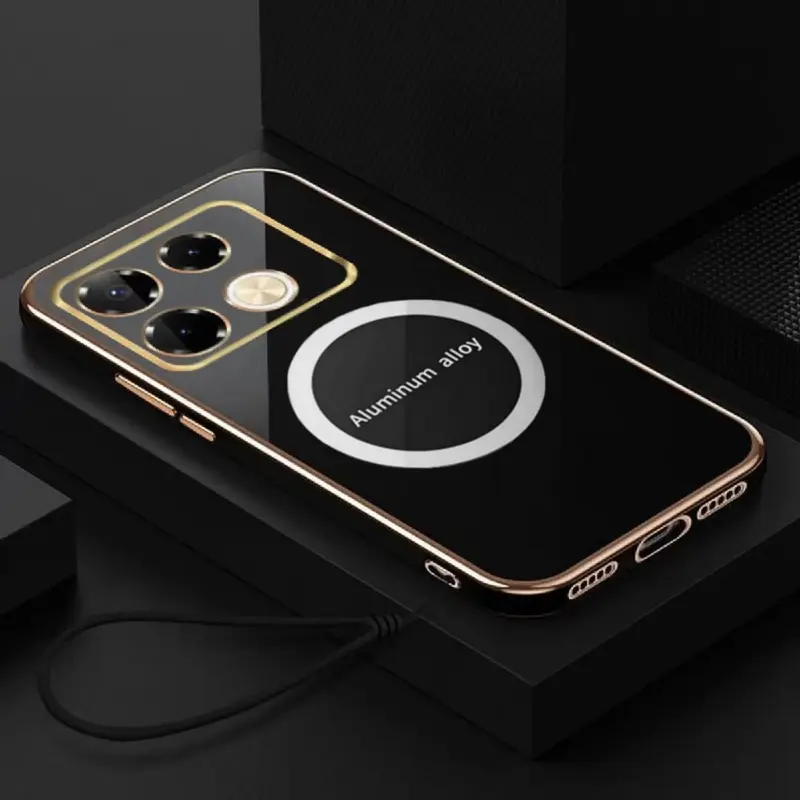 Casing Untuk Infinix Note 40 Pro Plus 5G 4G Soft Casing Plating Magnetic Ring Magsafe Terbaru Premium Silicone Cover 2