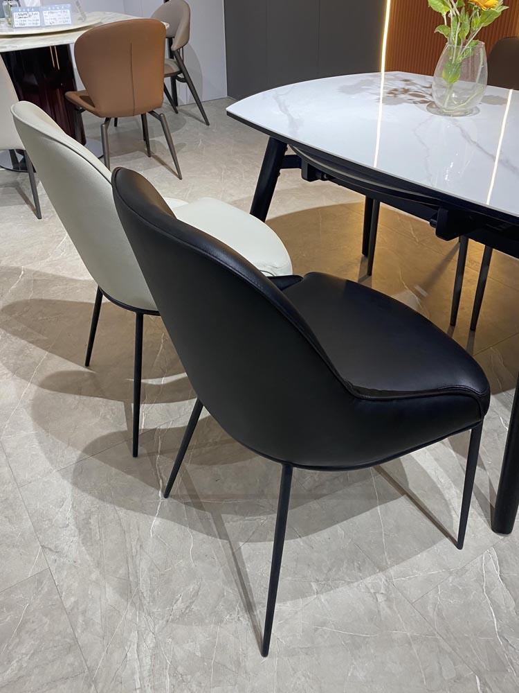 Product Introduction of Leather art dining chairs, hotel backrests, Italian luxury dining chairs, coffee shops, family restaurants, new leisure chairs 5