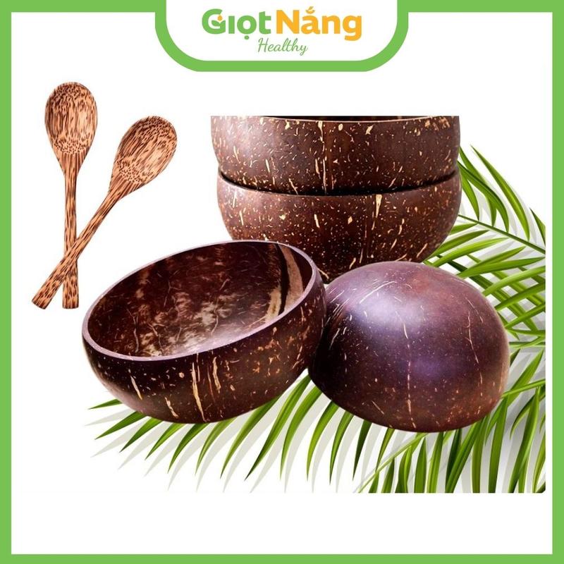 Bát chén gáo dừa dùng để ăn ngũ cốc granola salad sữa chua hoa quả từ Nông Sản Giọt Nắng