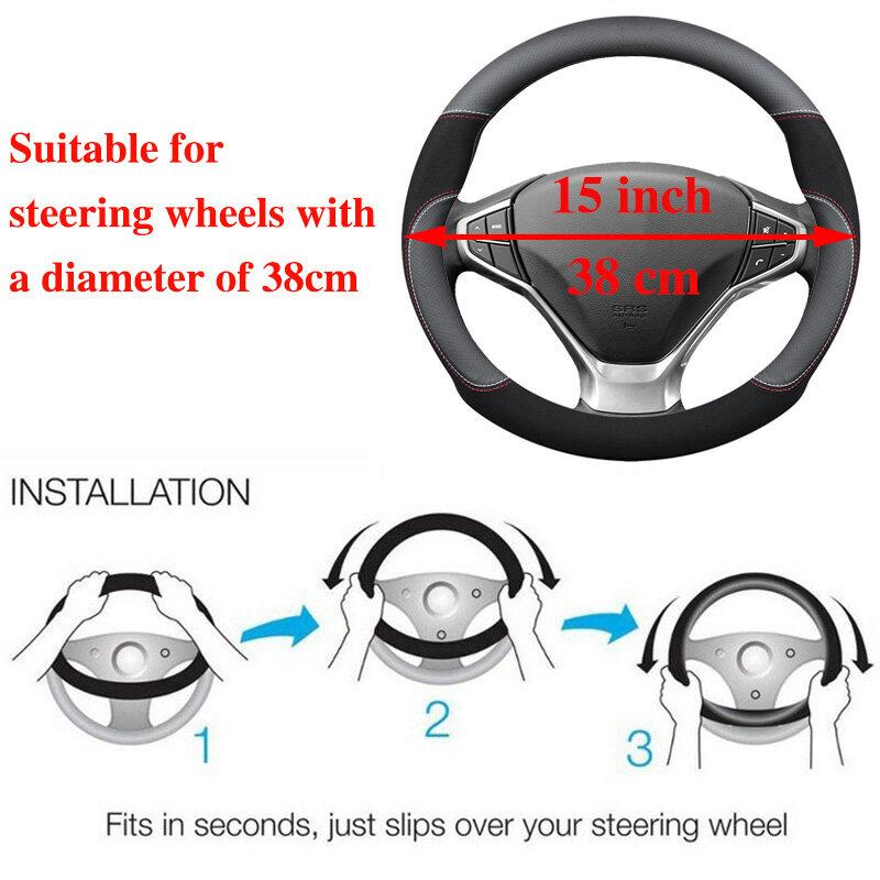 Product Introduction of 【Ready Stock】For Mitsubishi Leather Car Steering Wheel Cover For ASX Triton Pajero Outlander Attrage Mirage Xpander Lancer Adventure Grandis Storm Fuso Montero Wear-Resistant and Non-Slip 5