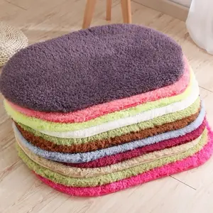 Keset Kaki Bulu Bentuk Bulat Lonjong Anti Slip Karpet Kamar Mandi Serap Air Premium Tebal