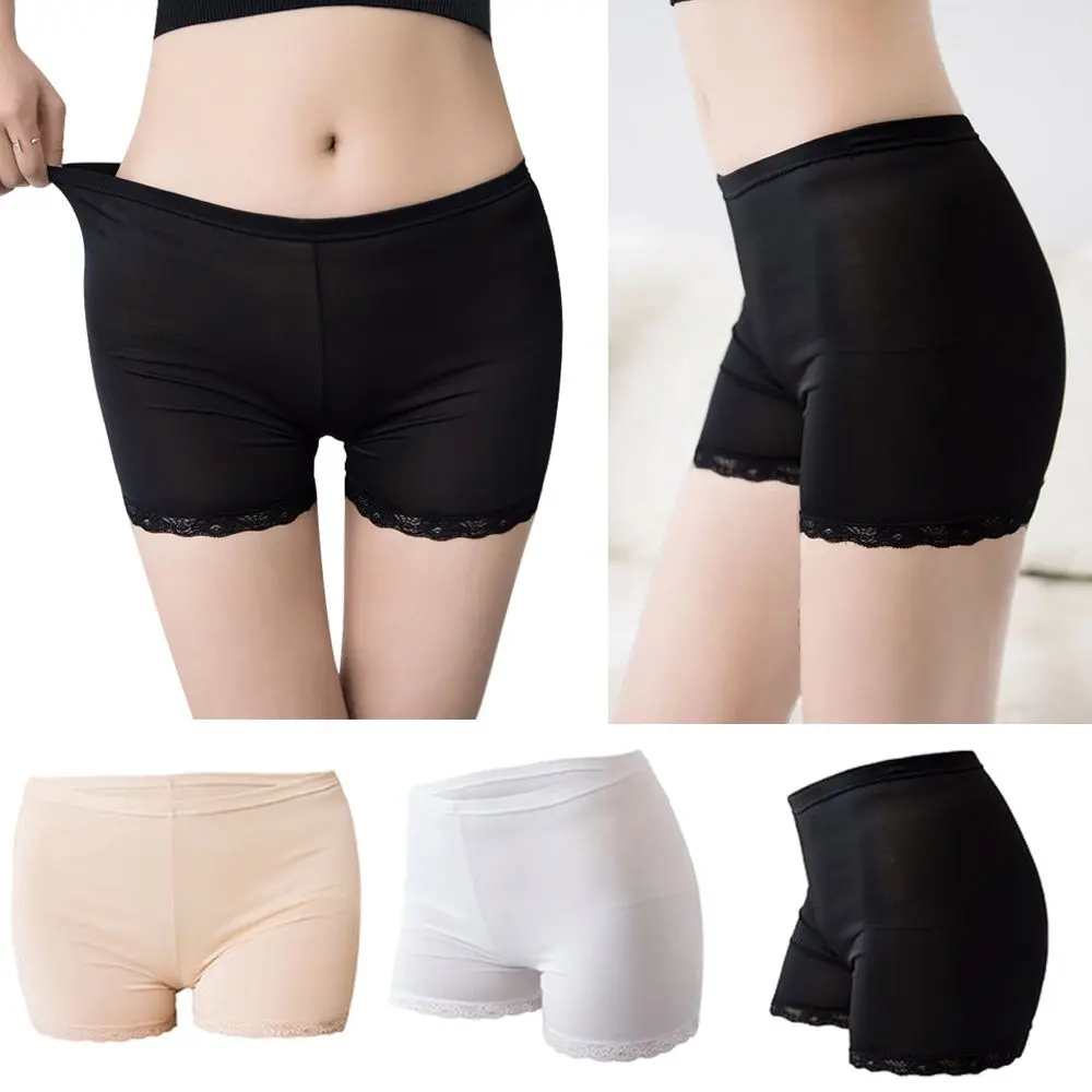 Big Size Ice Silk Lace Safety Pants Underpants Summer Spring Safety Shorts