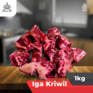 Iga Kriwil Sapi 500gr Australian Beef Curl Ribs Komposisi Daging 85% Iga 15% Duplikat Short Ribs/Iga Rusuk Frozen daging mentah