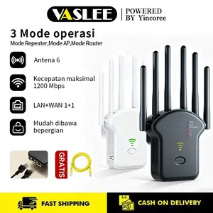Wifi 6 Antena for 200 m² Coverage 1200Mbps Wifi Extender Tanpa kabel Wi fi Repeater Jarak Jauh 2.4G/5G Signal Booster Range Extender Internet Booster,Repeater/Router/AP Mode, 1 Port LAN+1 Port Wan,EU Plug