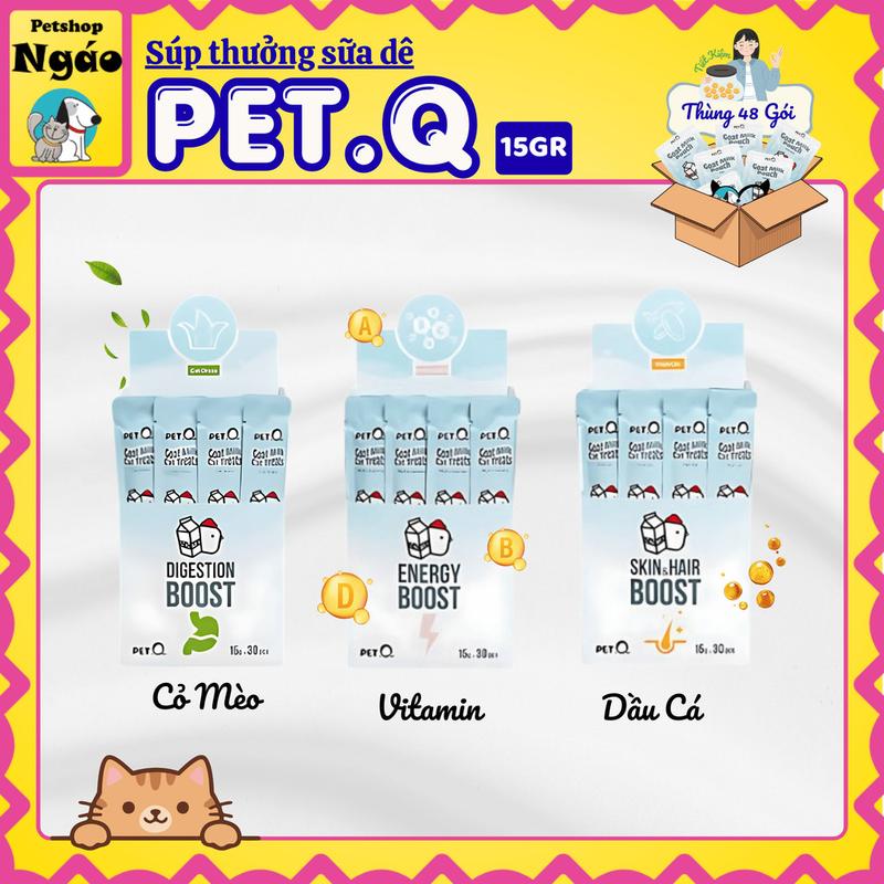 Súp Thưởng Sữa Dê PetQ Cho Mèo - Tuýp 15g, Dành Cho Mèo Mọi Độ Tuổi, Không Chứa…