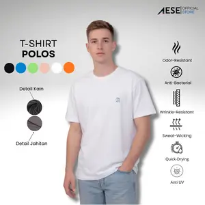 (AESE) Kaos Polos Premium Oversize Unisex Lengan Pendek Bahan Sorona Nyaman Adem 6011 Anti Bakteri Anti UV