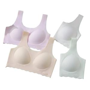 Buy 2 Get 1 Free DAI MIAO SI Vest-style Soft Support Developmental Girls' Underwear No Steel Ring Gathered Comfortable Lift Breathable Bra for Ages 12, 13, 14, 15, 16 Suitable for Weight 40-60kg