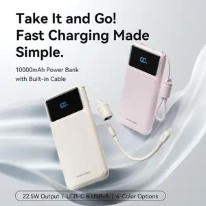 VENTION CCC Powerbank Velo Series 10000mAh XGY-39/ 20000mAh XGY-40 - LED Display 22.5W Fast Charging USB-A & USB Type-C