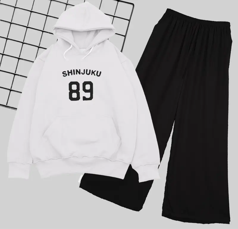 Setelan Sweater Hoodie VIRAL SHINJUKU Anak Perempuan Remaja Dan Dewasa Celana Kulot COD Baju Pakaian Fashion 5